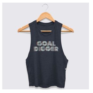 Goal Digger Cropped Muscle Racerback Tank